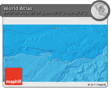 Political 3D Map of the Area around 54° 3' 9" N, 117° 13' 29" W