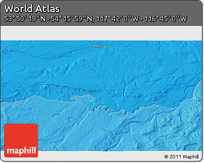 Political 3D Map of the Area around 54° 3' 9" N, 117° 13' 29" W