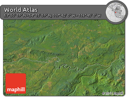 Satellite Map of the Area around 54° 3' 9" N, 117° 13' 29" W