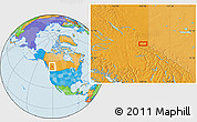 Political Location Map of the area around 54° 3' 9" N, 120° 37' 30" W