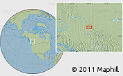 Savanna Style Location Map of the area around 54° 3' 9" N, 120° 37' 30" W, hill shading
