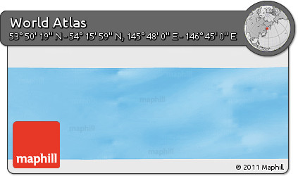 Physical Panoramic Map of the Area around 54° 3' 9" N, 146° 16' 30" E
