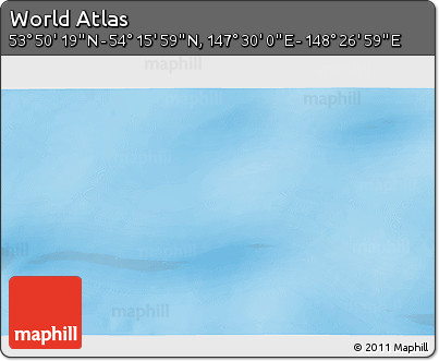 Physical 3D Map of the Area around 54° 3' 9" N, 147° 58' 29" E
