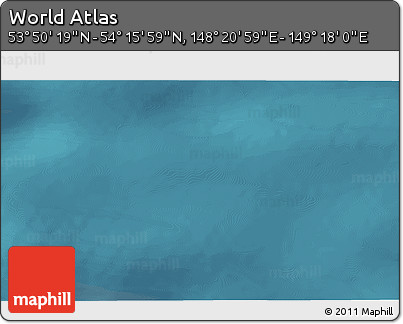 Satellite 3D Map of the Area around 54° 3' 9" N, 148° 49' 29" E