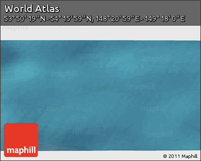 Satellite 3D Map of the Area around 54° 3' 9" N, 148° 49' 29" E