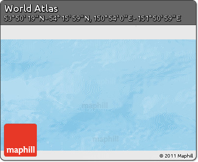 Physical 3D Map of the Area around 54° 3' 9" N, 151° 22' 30" E