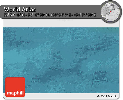 Satellite 3D Map of the Area around 54° 3' 9" N, 151° 22' 30" E