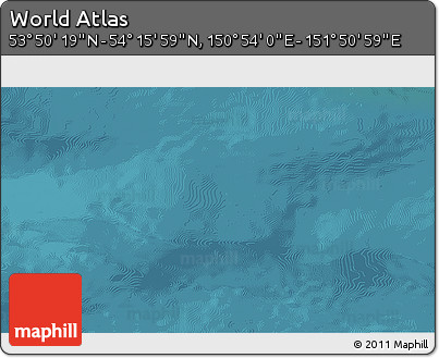 Satellite 3D Map of the Area around 54° 3' 9" N, 151° 22' 30" E