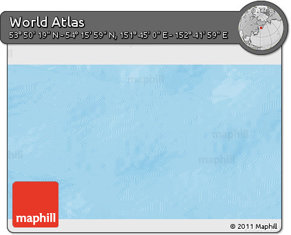 Physical 3D Map of the Area around 54° 3' 9" N, 152° 13' 29" E