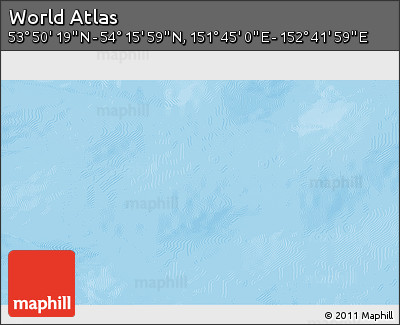 Physical 3D Map of the Area around 54° 3' 9" N, 152° 13' 29" E