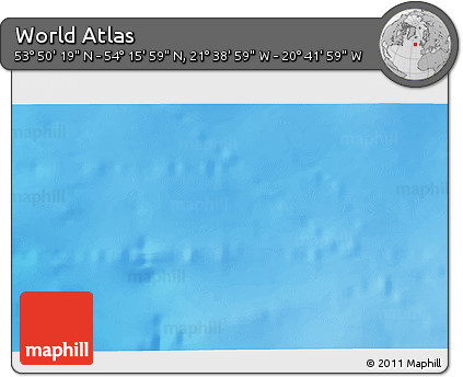 Shaded Relief 3D Map of the Area around 54° 3' 9" N, 21° 10' 29" W