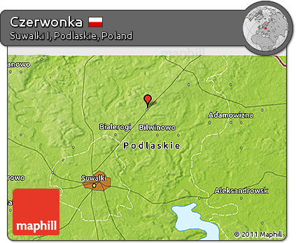 Physical 3D Map of Czerwonka