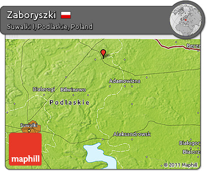 Physical 3D Map of Zaboryszki