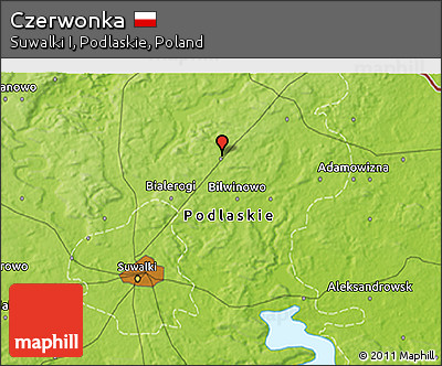 Physical 3D Map of Czerwonka