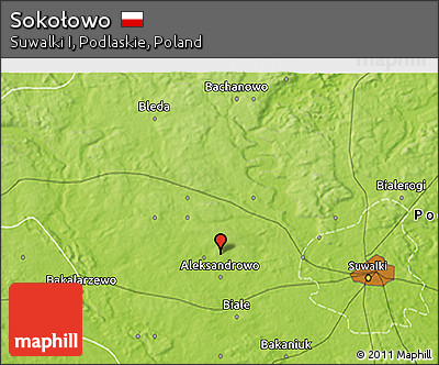 Physical 3D Map of Sokołowo