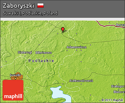Physical 3D Map of Zaboryszki