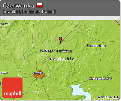 Physical 3D Map of Czerwonka