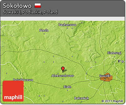 Physical 3D Map of Sokołowo