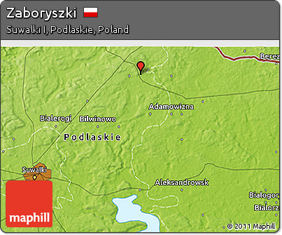 Physical 3D Map of Zaboryszki