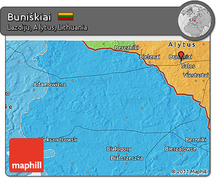 Political 3D Map of Buniškiai
