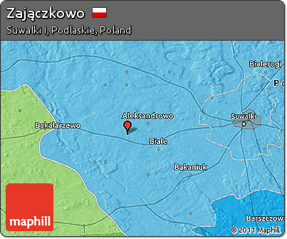 Political 3D Map of Zajączkowo