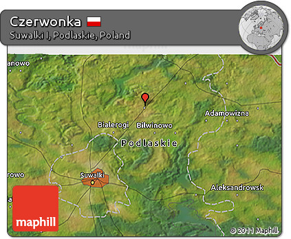 Satellite 3D Map of Czerwonka