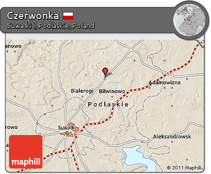 Shaded Relief 3D Map of Czerwonka