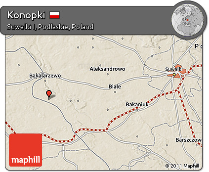 Shaded Relief 3D Map of Konopki