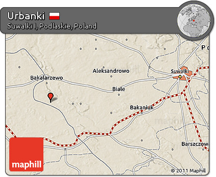 Shaded Relief 3D Map of Urbanki