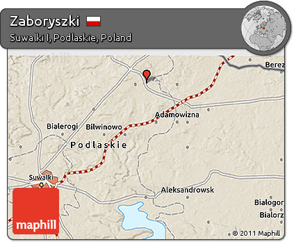 Shaded Relief 3D Map of Zaboryszki
