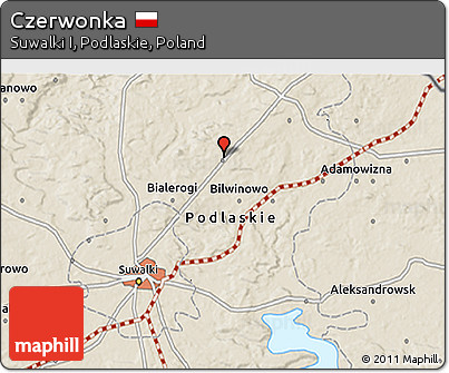 Shaded Relief 3D Map of Czerwonka