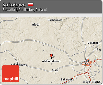 Shaded Relief 3D Map of Sokołowo