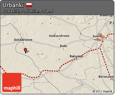 Shaded Relief 3D Map of Urbanki