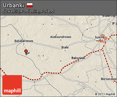 Shaded Relief 3D Map of Urbanki
