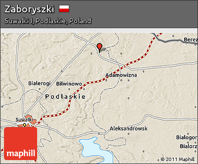 Shaded Relief 3D Map of Zaboryszki