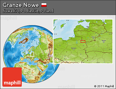 Physical Location Map of Granże Nowe
