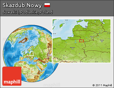 Physical Location Map of Skazdub Nowy