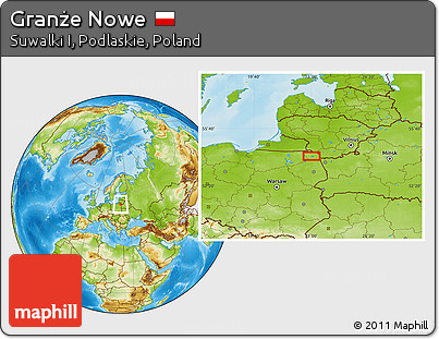 Physical Location Map of Granże Nowe