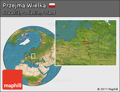 Satellite Location Map of Przejma Wielka
