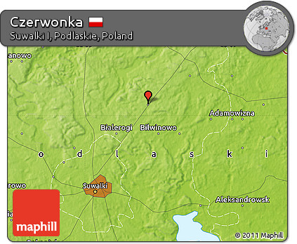 Physical Map of Czerwonka