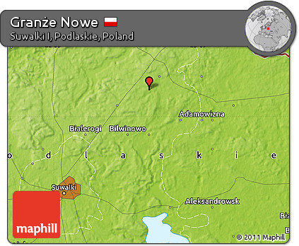 Physical Map of Granże Nowe