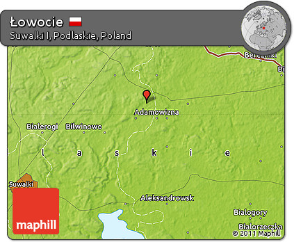 Physical Map of Łowocie