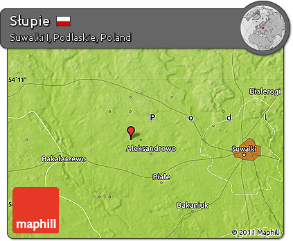 Physical Map of Słupie