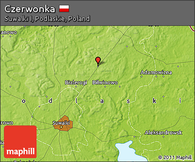 Physical Map of Czerwonka