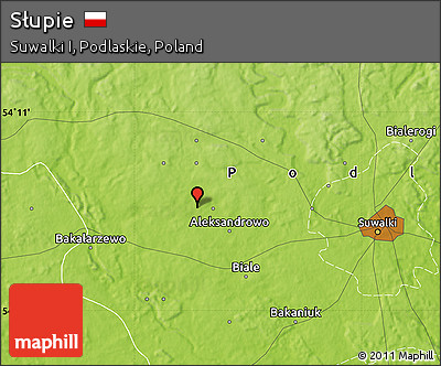 Physical Map of Słupie