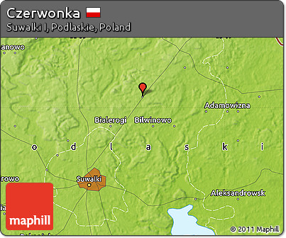 Physical Map of Czerwonka