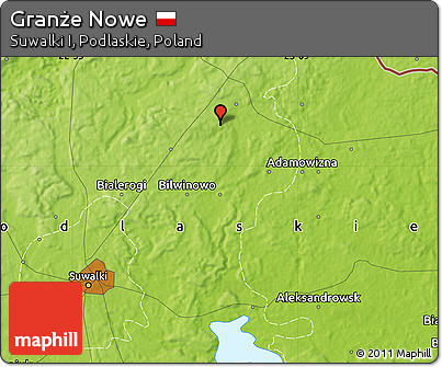 Physical Map of Granże Nowe