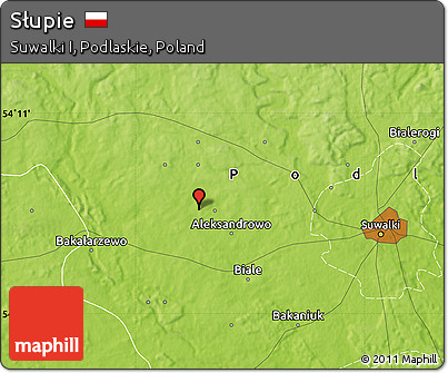 Physical Map of Słupie