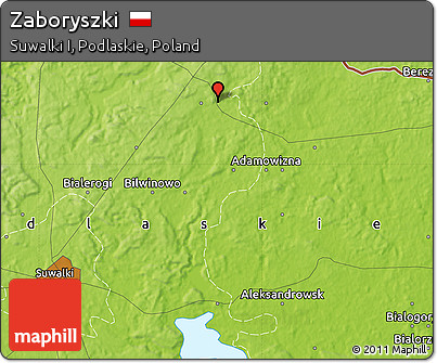 Physical Map of Zaboryszki