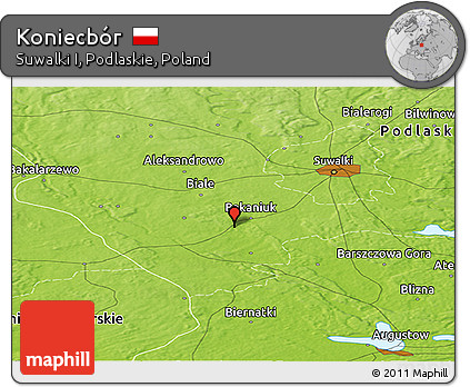 Physical Panoramic Map of Koniecbór